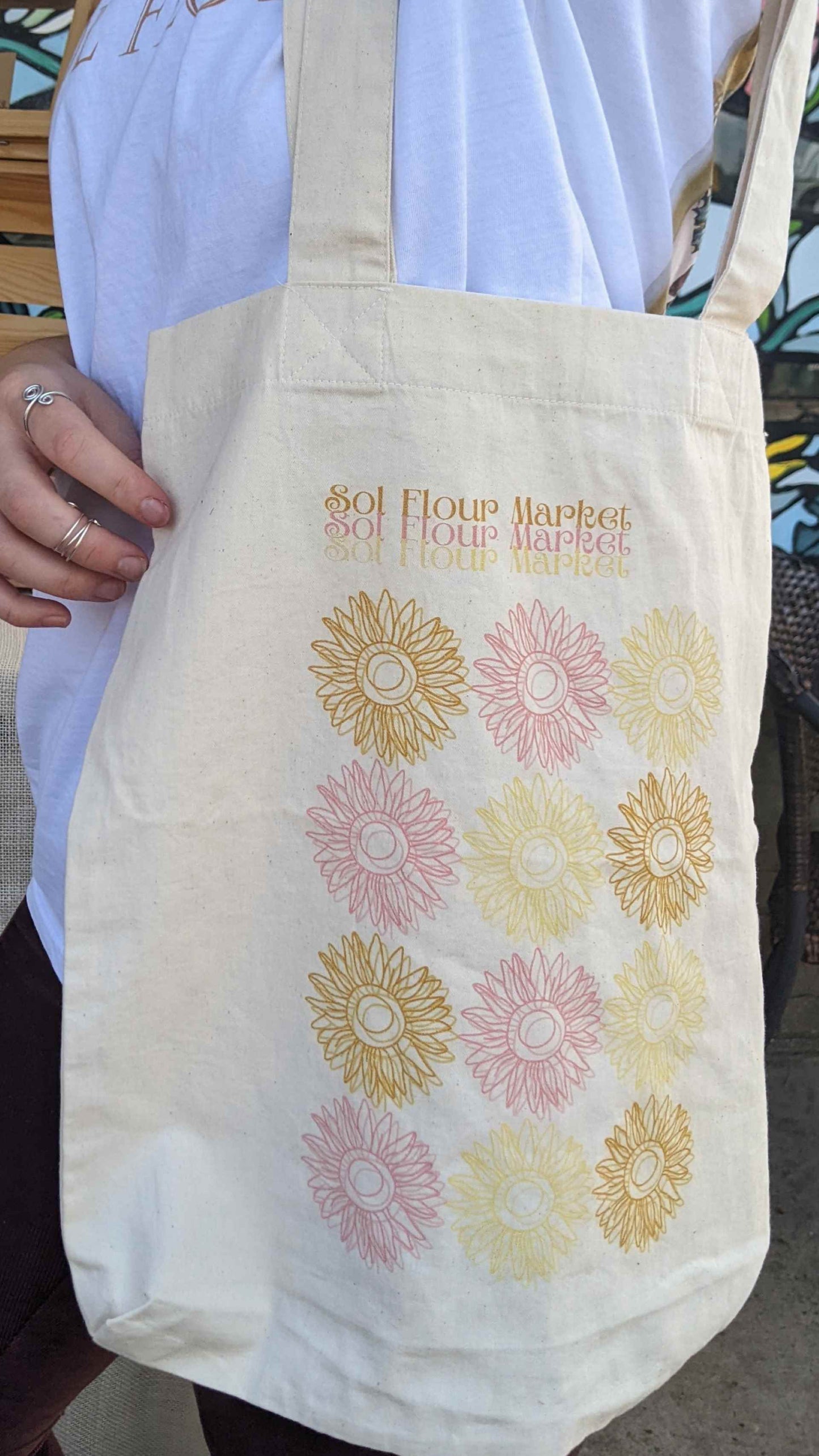'Retro Sunflower' Tote Bag
